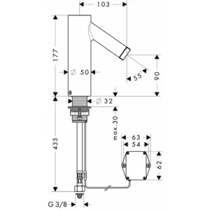 Hansgrohe Axor Starck Elektronik Waschtischmischer DN15, Batteriebetrieb, Farbe: Chrom – 10106000 9