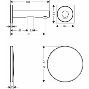 Hansgrohe AXOR Uno Elektronik-Waschtischmischer Unterputz, Wandmontage 160, Ausladung 225mm, Farbe: Chrom – 45110000 6