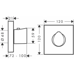 Hansgrohe AXOR Starck Organic Thermostat Highflow 120/120 Unterputz, Farbe: Chrom – 12712000 12