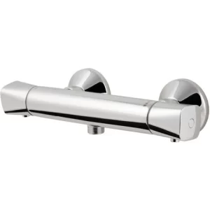 Hansgrohe Duscharmatur Ecostat, 13122000, Thermostat-Brausebatterie Mit Thermostatkartusche, Temperaturbegrenzung, Rückflussverhinderer, Schalldämpfer, Chrom, 09702 4 8