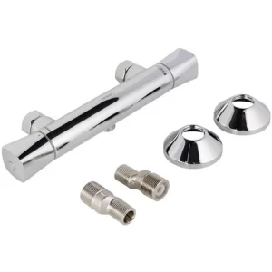Hansgrohe Duscharmatur Ecostat, 13122000, Thermostat-Brausebatterie Mit Thermostatkartusche, Temperaturbegrenzung, Rückflussverhinderer, Schalldämpfer, Chrom, 09702 4 10