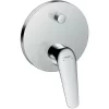 Hansgrohe Unterputz-Wannenarmatur Novus | 71045000 | Keramikmischsystem | Temperaturbegrenzung | Anschluss über Grundkörper | Umsteller Mit Automatischer Rückstellung | Messing Verchromt | 09764 2 5