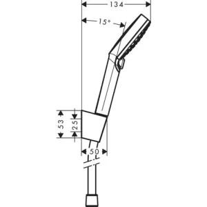 Hansgrohe Brausenset Crometta Vario/Porter Weiss/chrom Brauseschlauch 1250mm 8