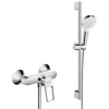 Hansgrohe Logis Loop Brauseset Brausebatterie + 2-Strahl-Handbrause + Brausestange 65 Cm + Flexibel, Chrom 71247000-Crometta 17