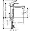 Hansgrohe Einhebel-Waschtischmischer Rebris E 110 Mit Zugstangen-Ablaufgarnitur Schwarz Matt 7